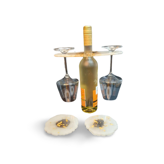 Weinhalterungs-Set aus handgefertigten Resin - Eleganz trifft auf Funktionalität
