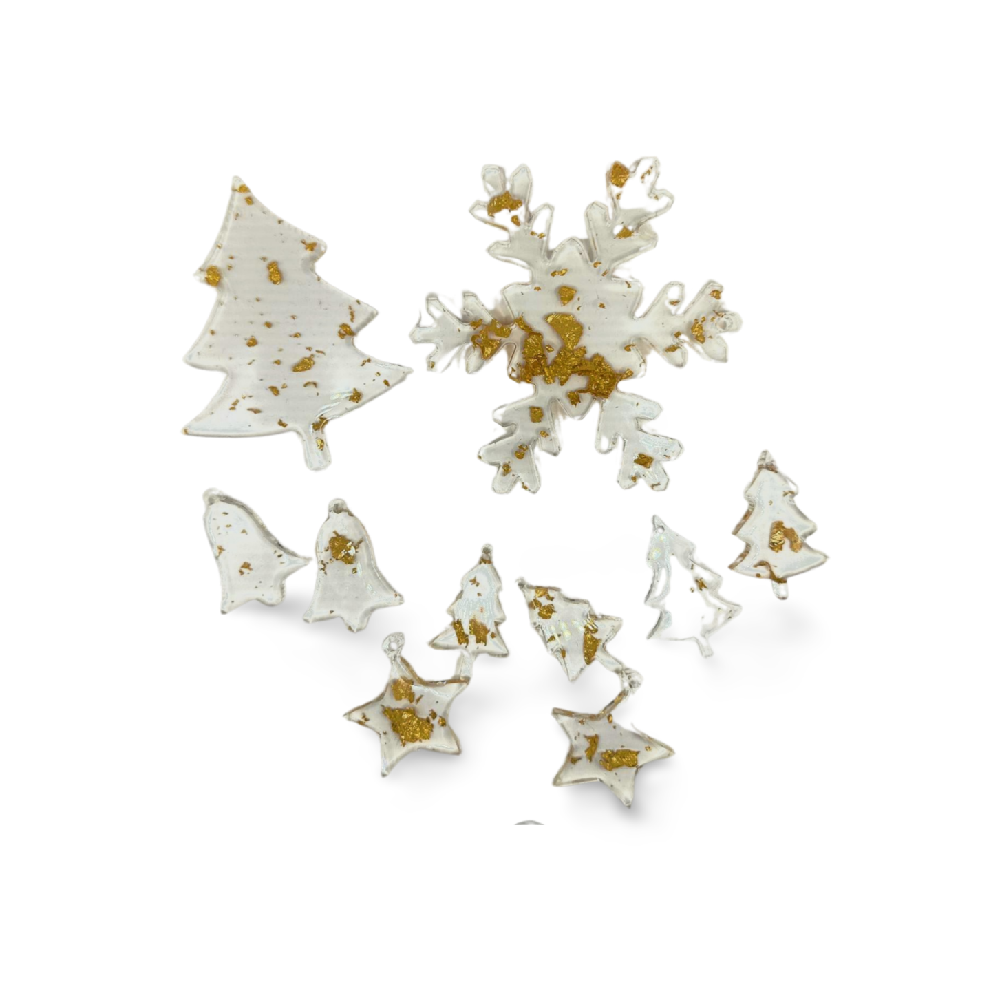 Weihnachtsbaumset aus handgefertigten Resin - Festliche Eleganz für Ihren Baum