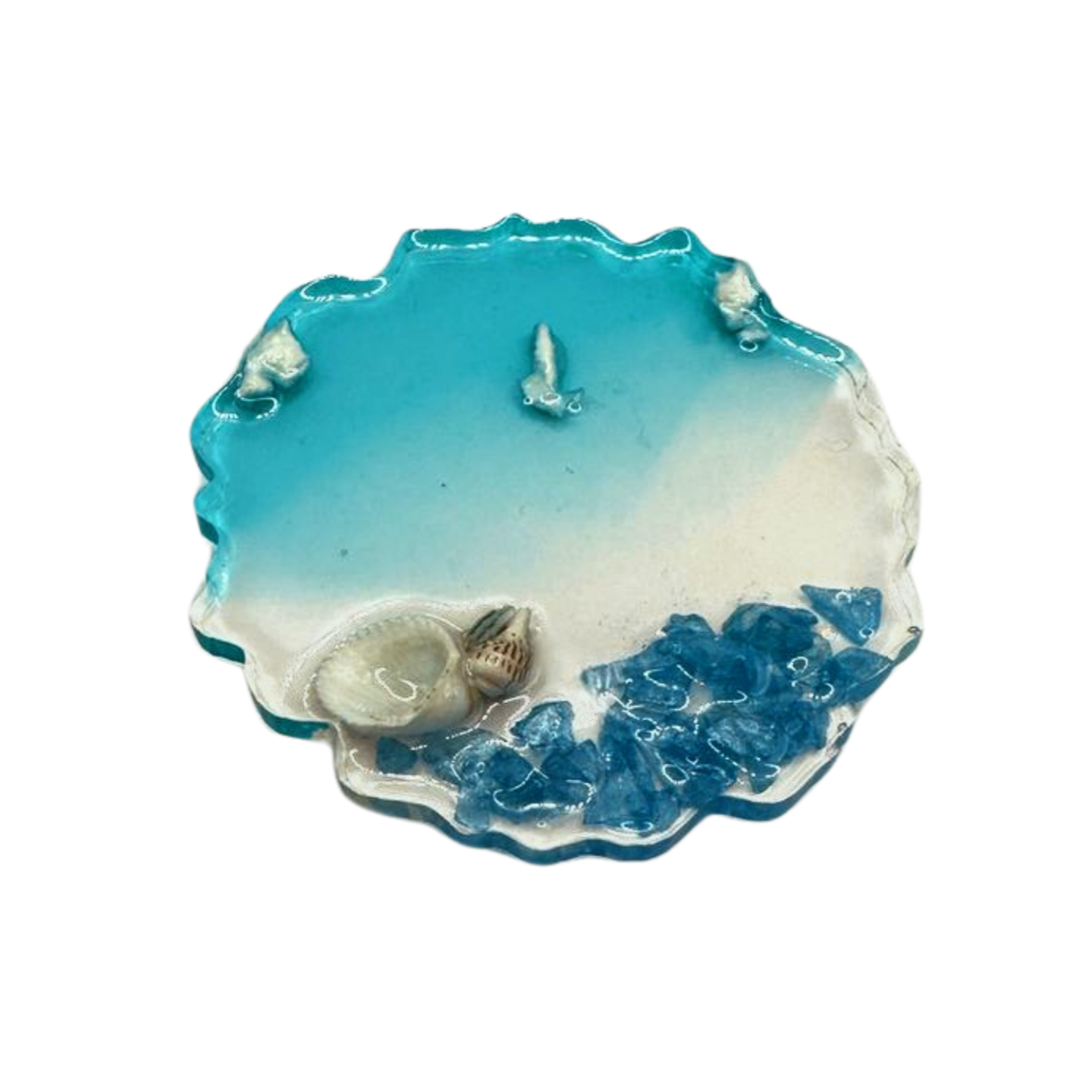 Rundwellig förmige Schlüssel/Autospiegelanhänger aus handgefertigten Resin