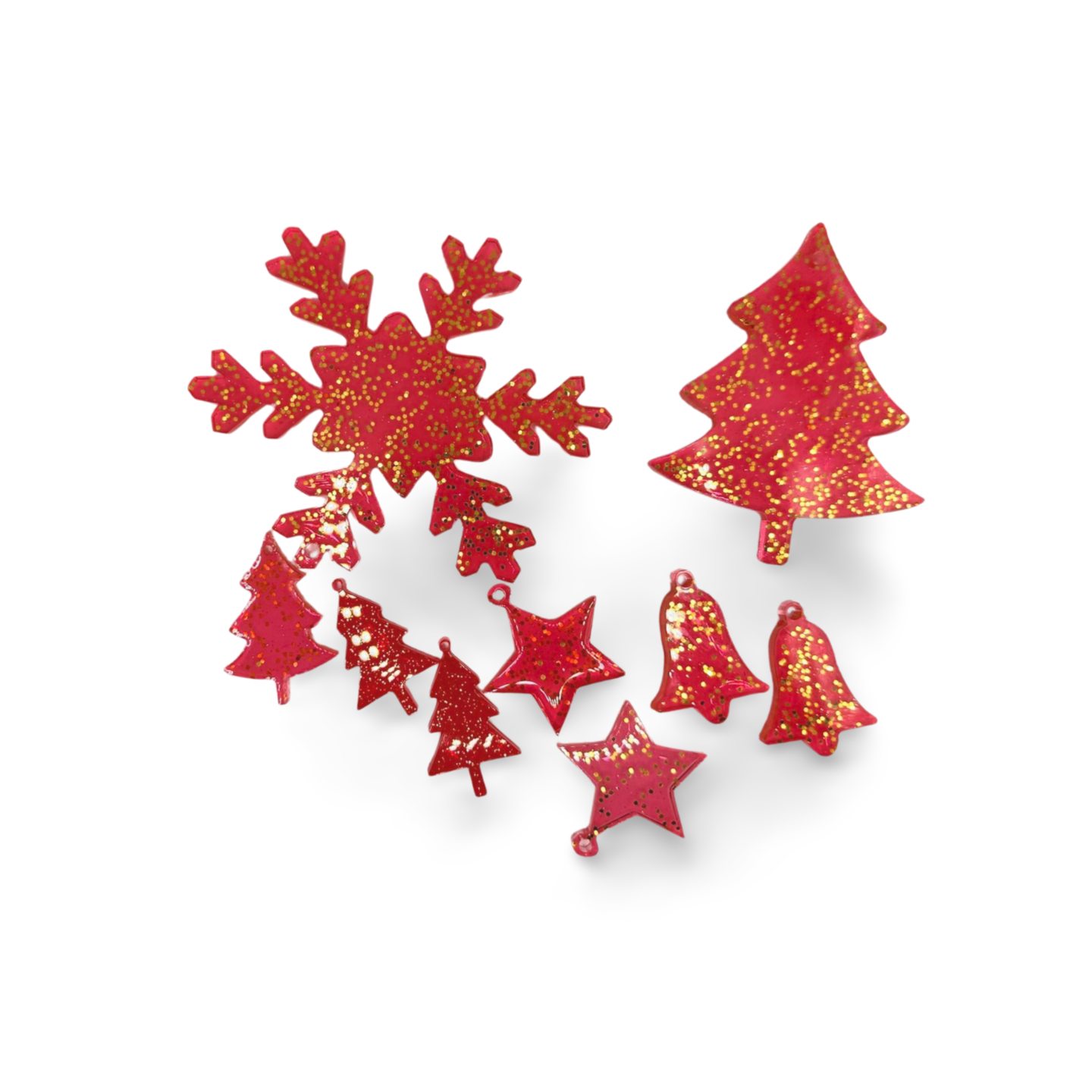 Weihnachtsbaumset aus handgefertigten Resin - Festliche Eleganz für Ihren Baum