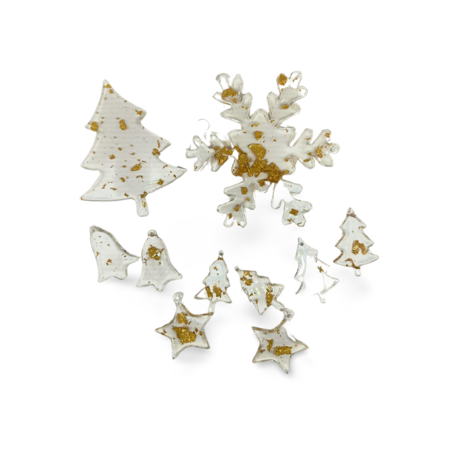Weihnachtsbaumset aus handgefertigten Resin - Festliche Eleganz für Ihren Baum
